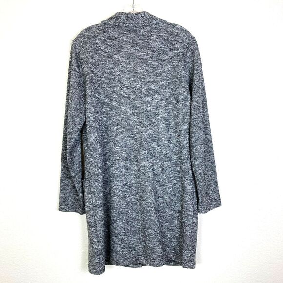 Tribal Women's Long Jacket Size M Gray Knit One-Button Cotton Blend Pockets - Picture 3 of 6